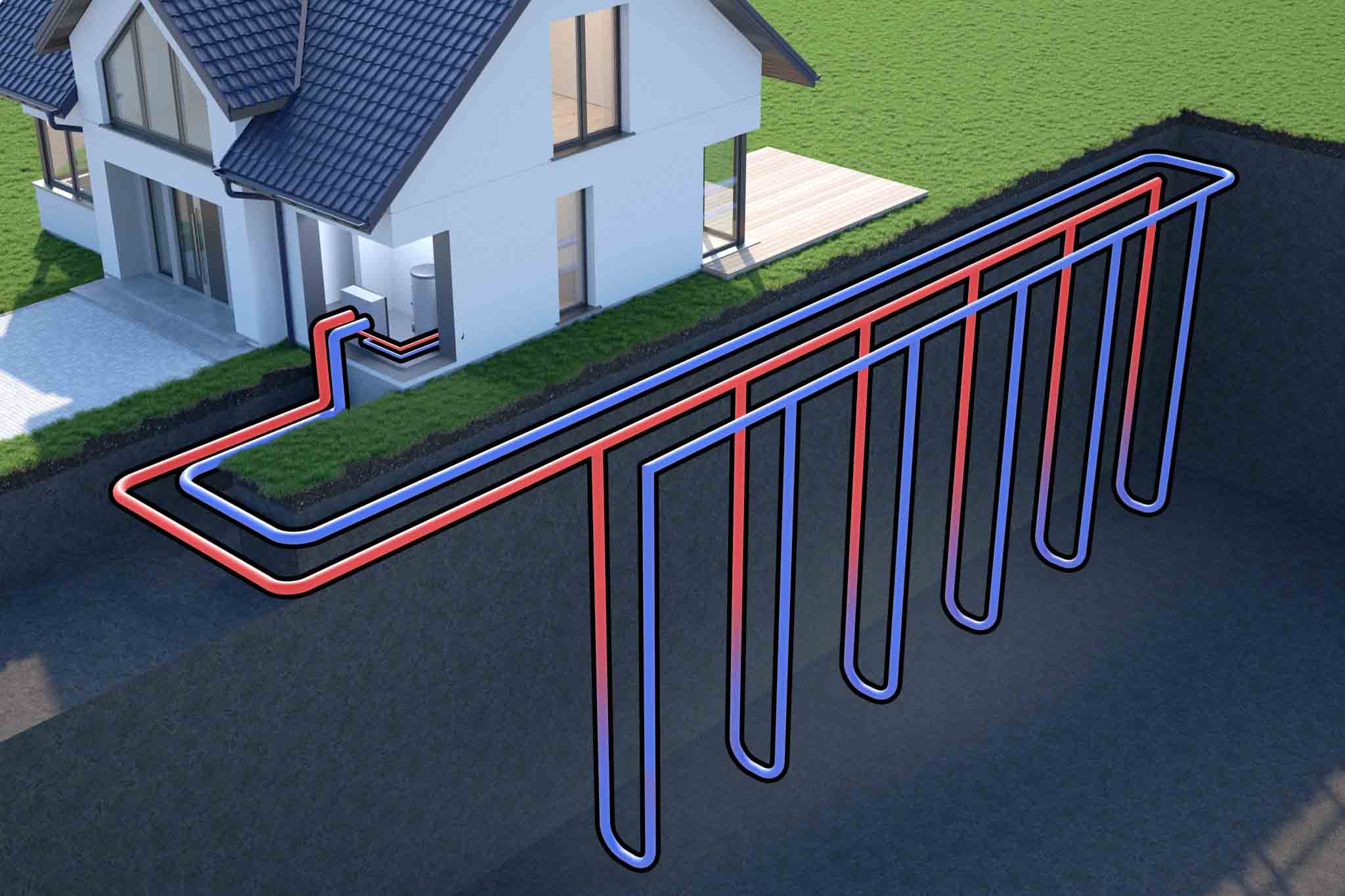 ground-source heat pump diagram