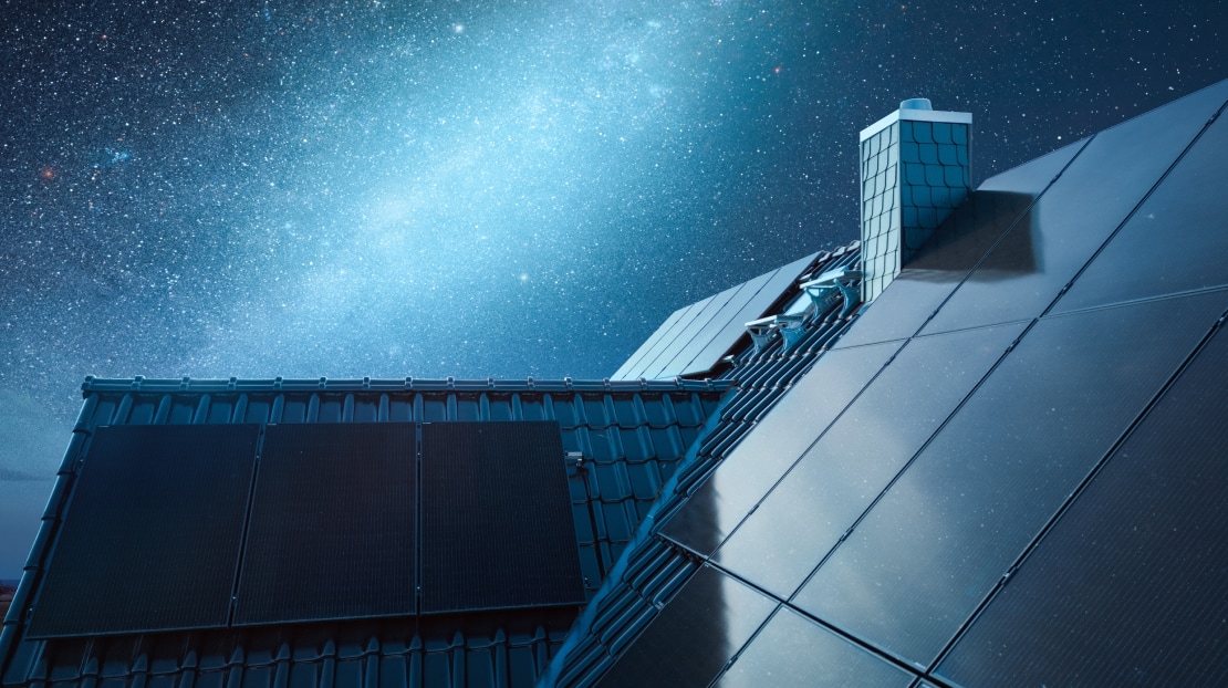 solar panels at night