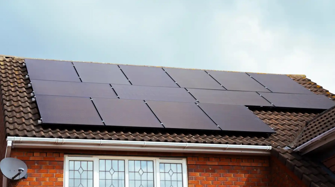solar panels on a house