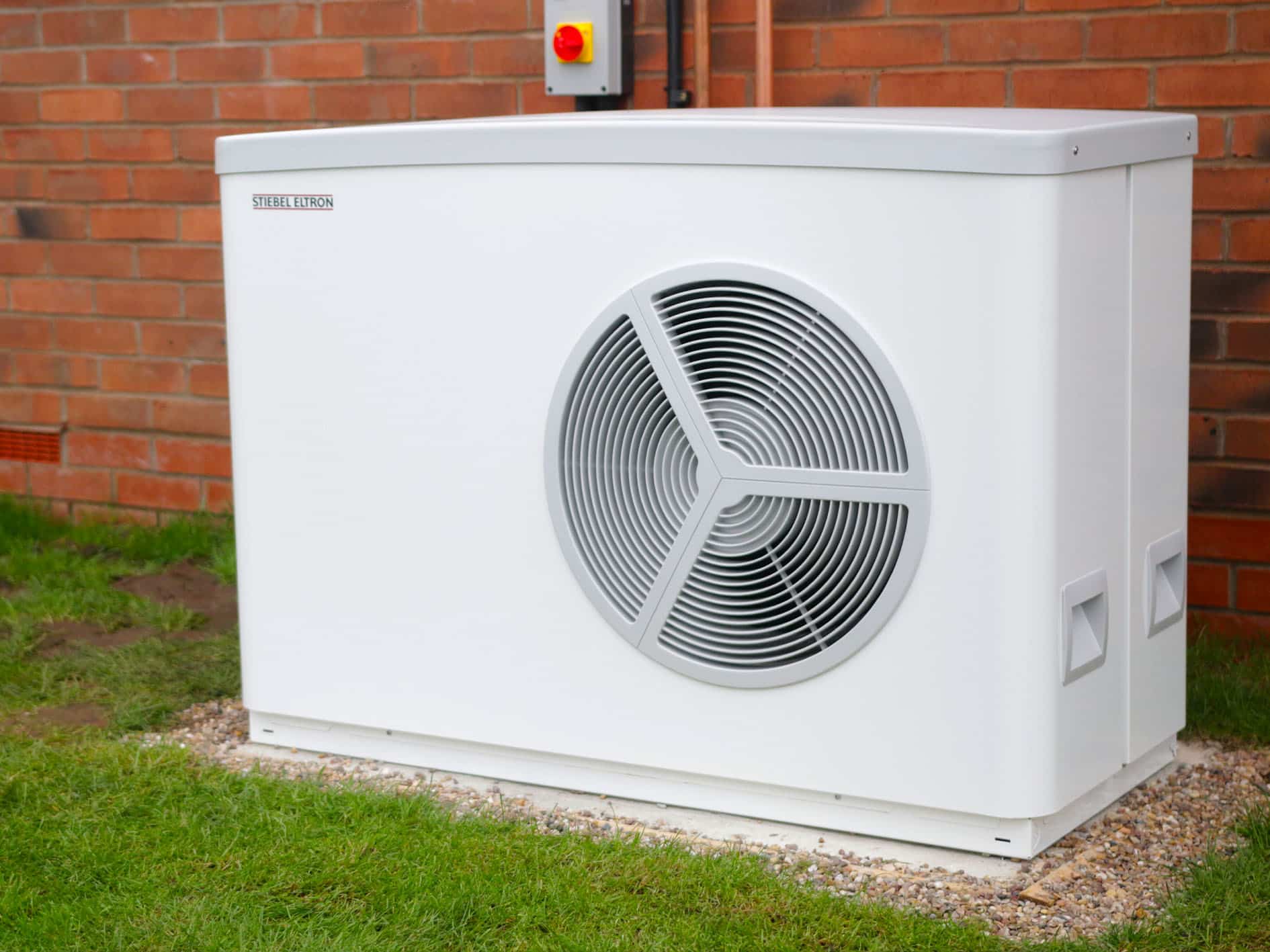 air source heat pump outside house