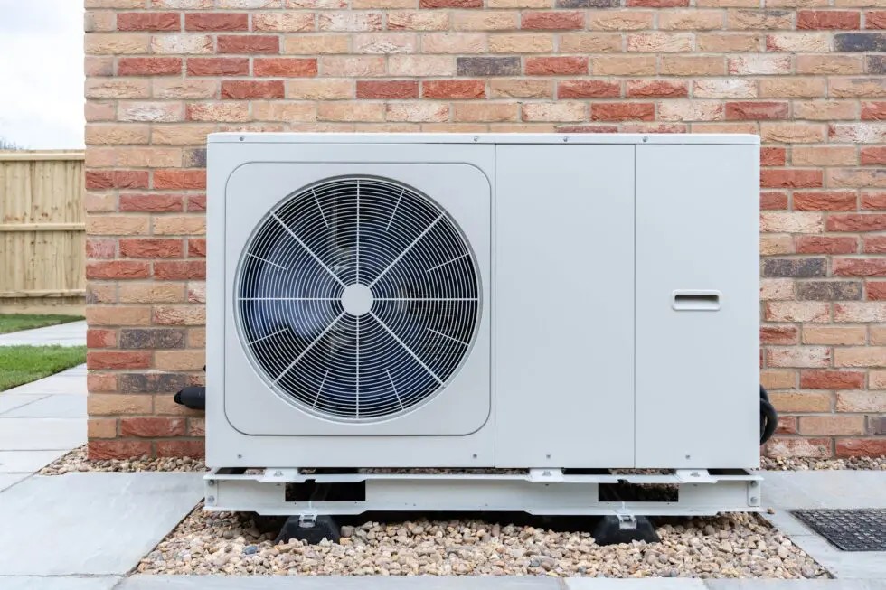 ashp outside of house air source heat pump
