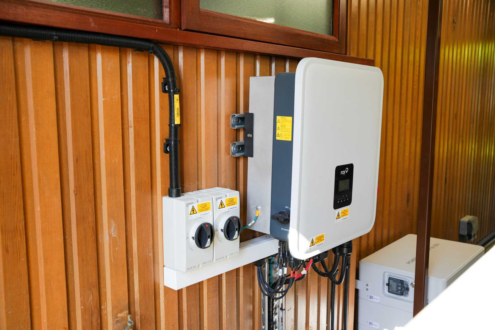 solar battery installed at home