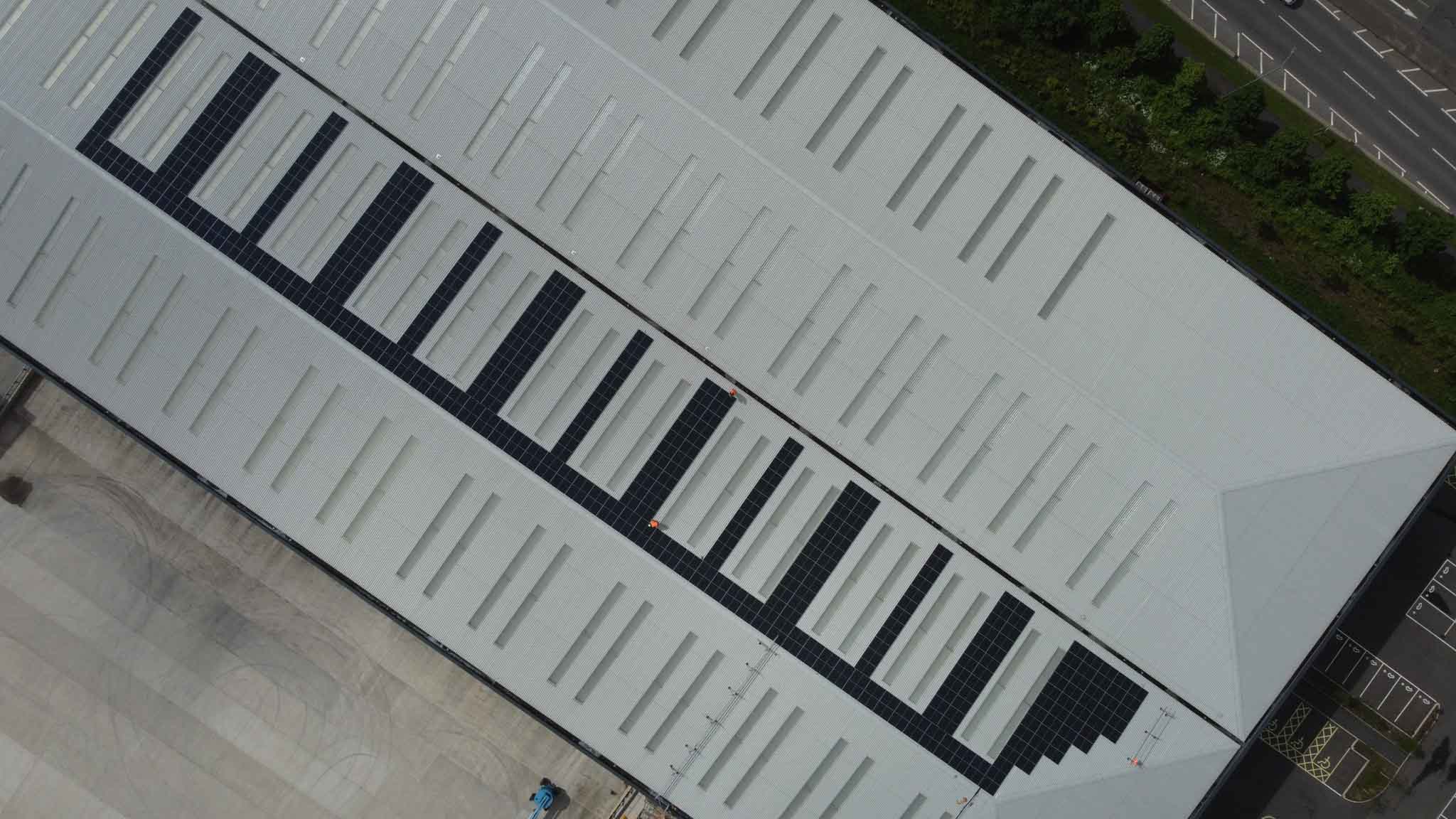 Commercial solar install roof