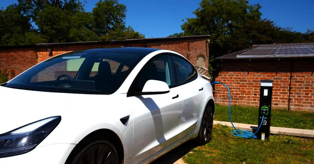 Tesla at EV Charging Point