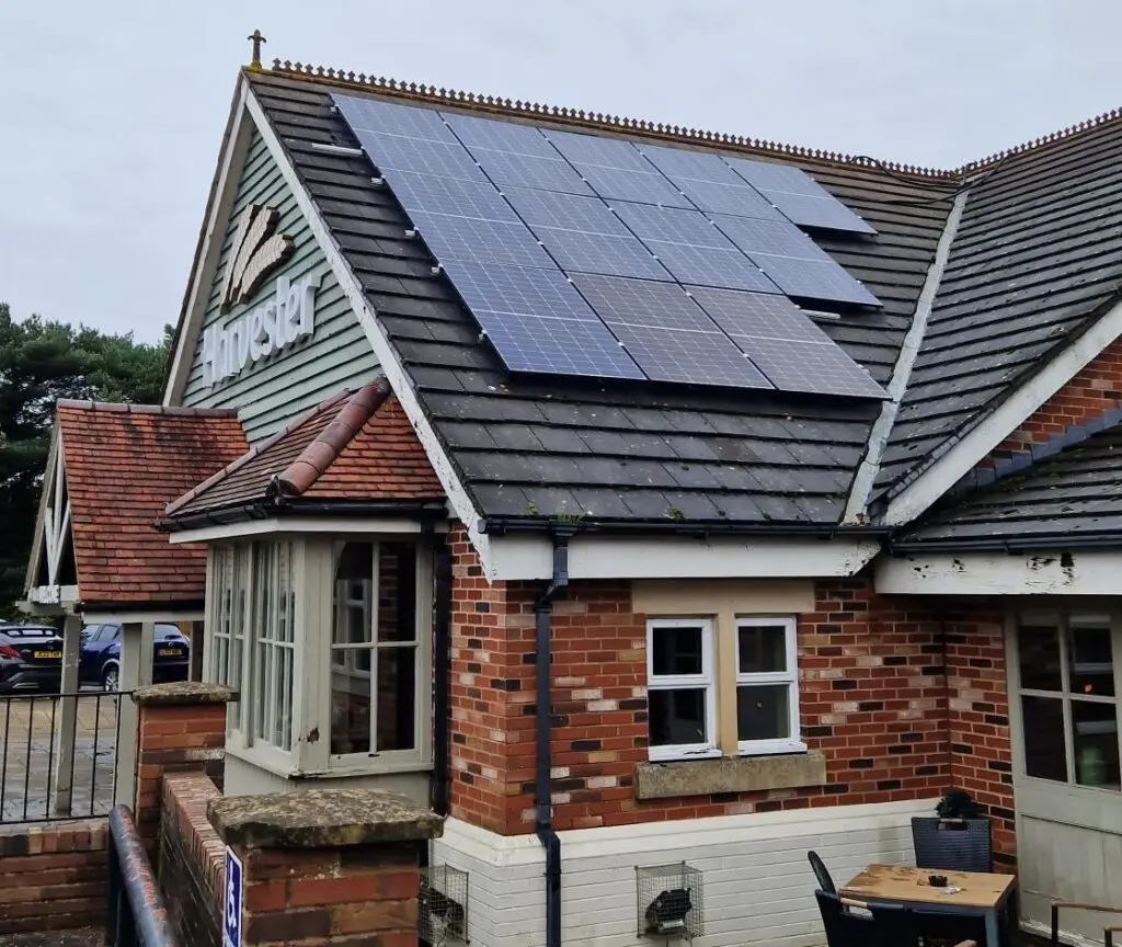 solar panels on harvester restaurant