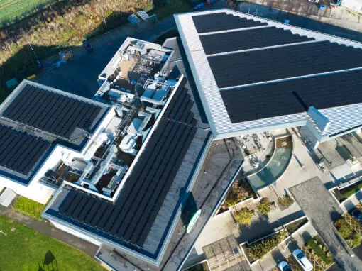 birds-eye view of solar PV system