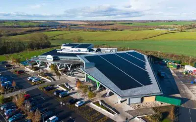 commercial solar panels on Moto Services Rugby