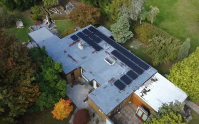 drone footage of solar PV on roof