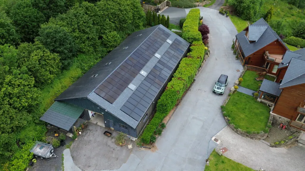 solar panels on a workshop