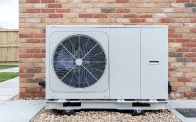 air source heat pump outside house