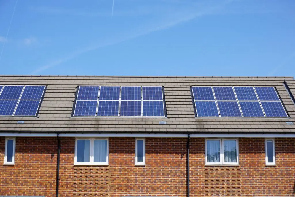 solar panels on house roof