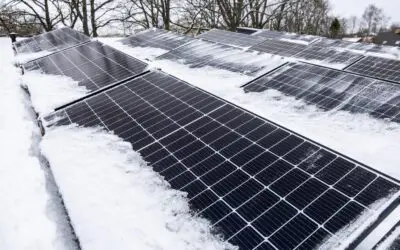 solar panels at winter
