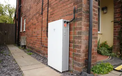 solar battery installed outside a house
