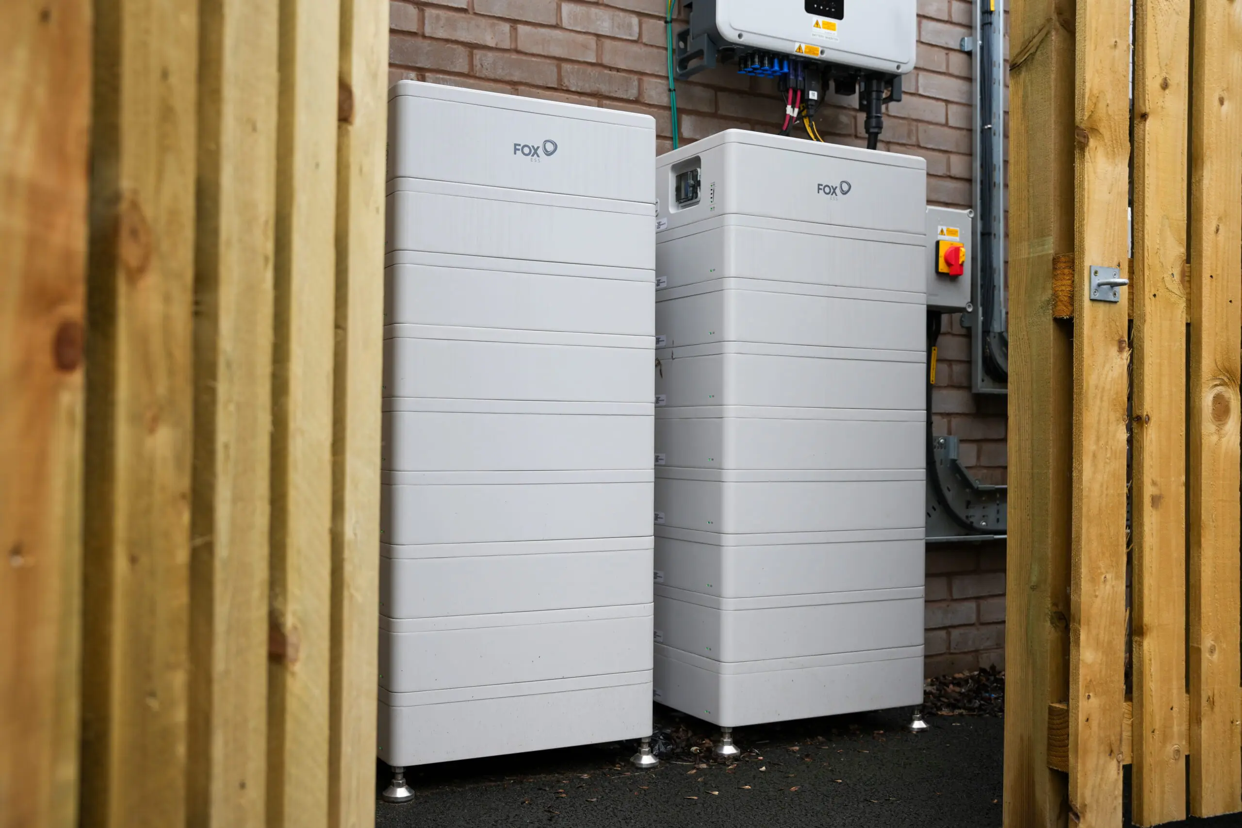 commercial solar battery installation at a leisure centre