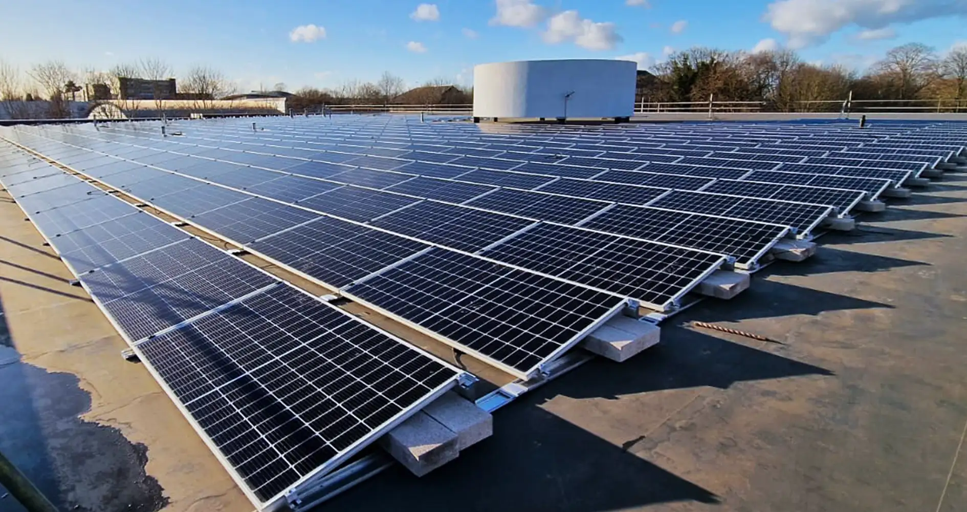 frame mounting on a flat roof