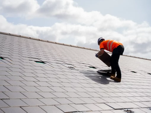 worker on the roof at Ideagen