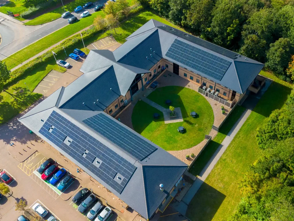 Solar panels on office building