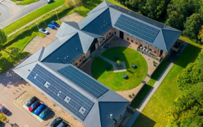 Solar panels on office building