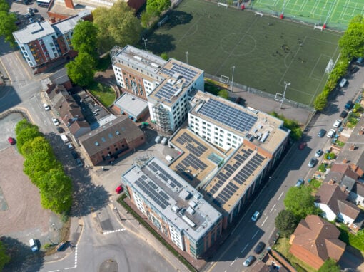 solar PV shot of Coventry University