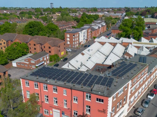 Solar PV install on Coventry University roof
