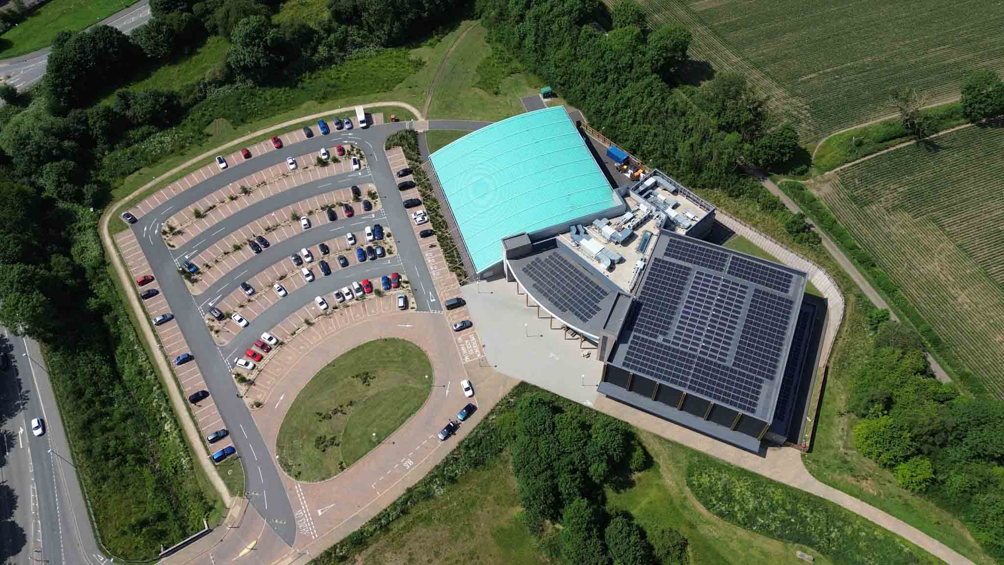 commercial solar installation on a leisure centre