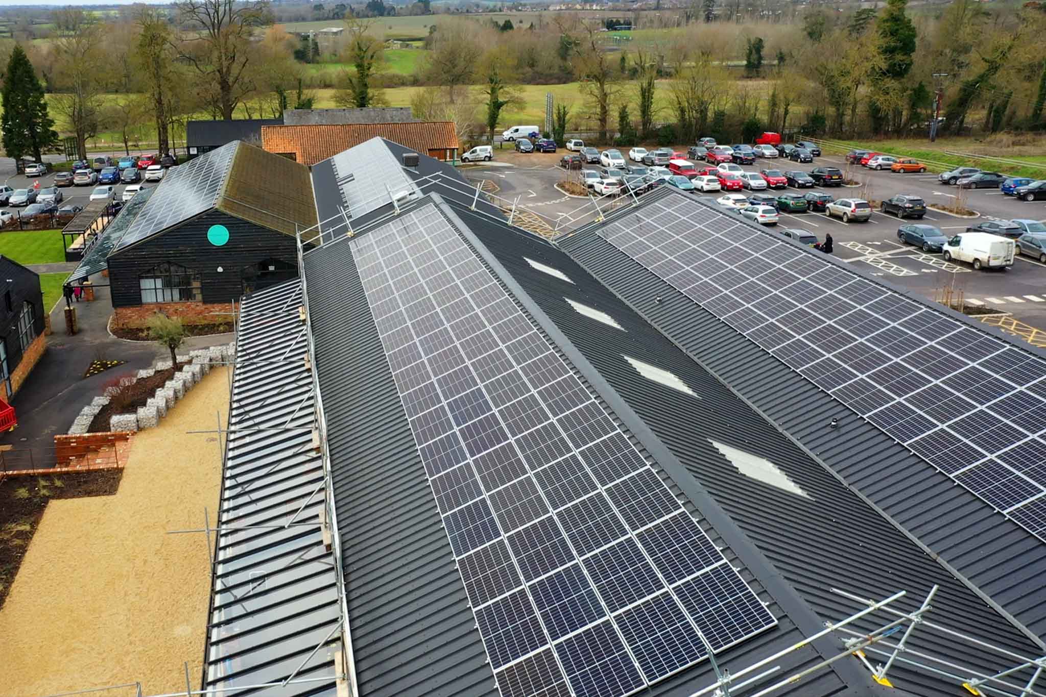 Solar install on a garden centre