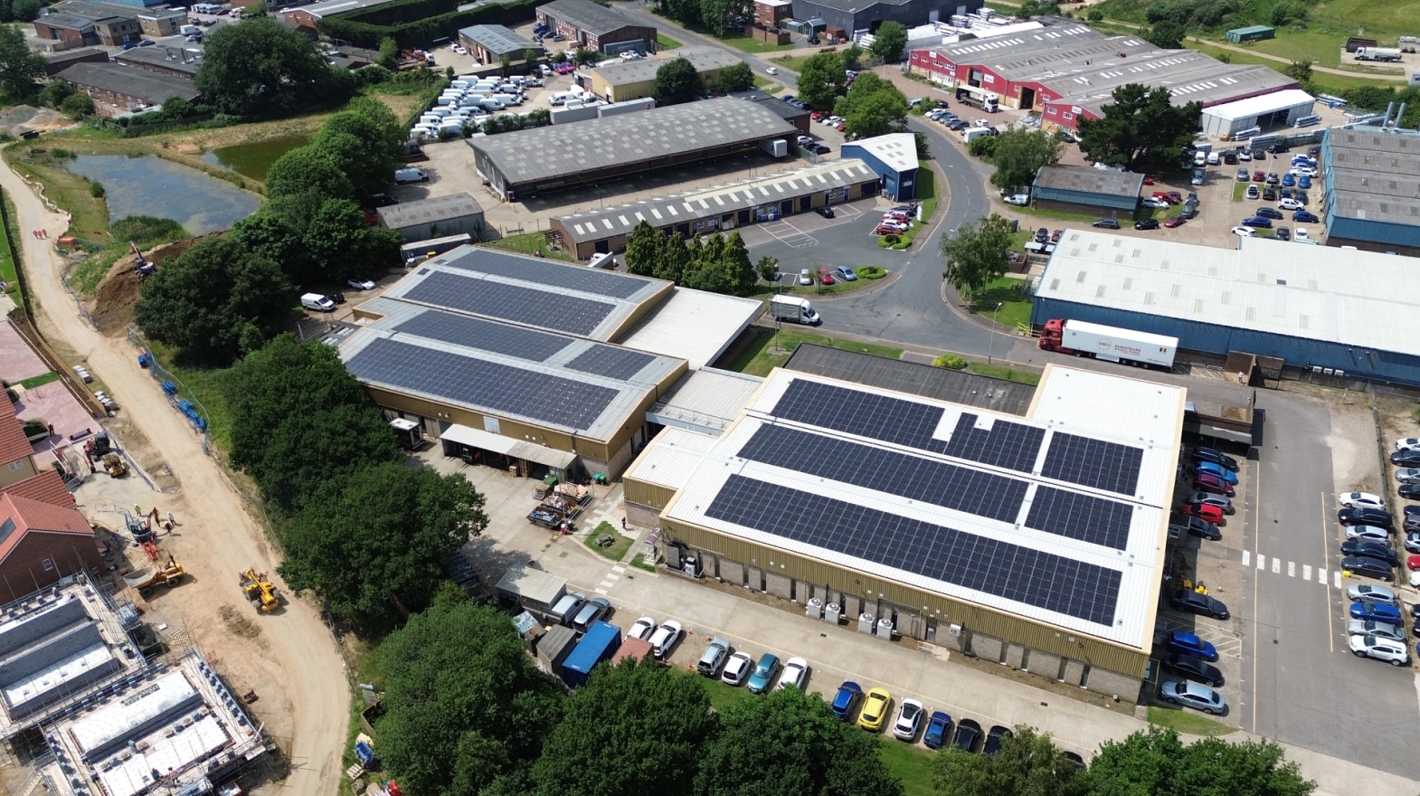 solar installation on Fluke warehouse