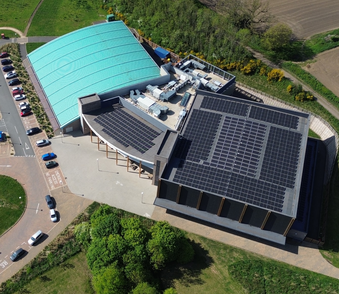 commercial solar panels on leisure centre