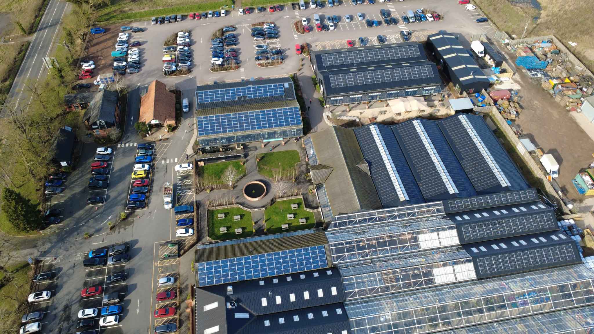 Solar installation on a garden centre