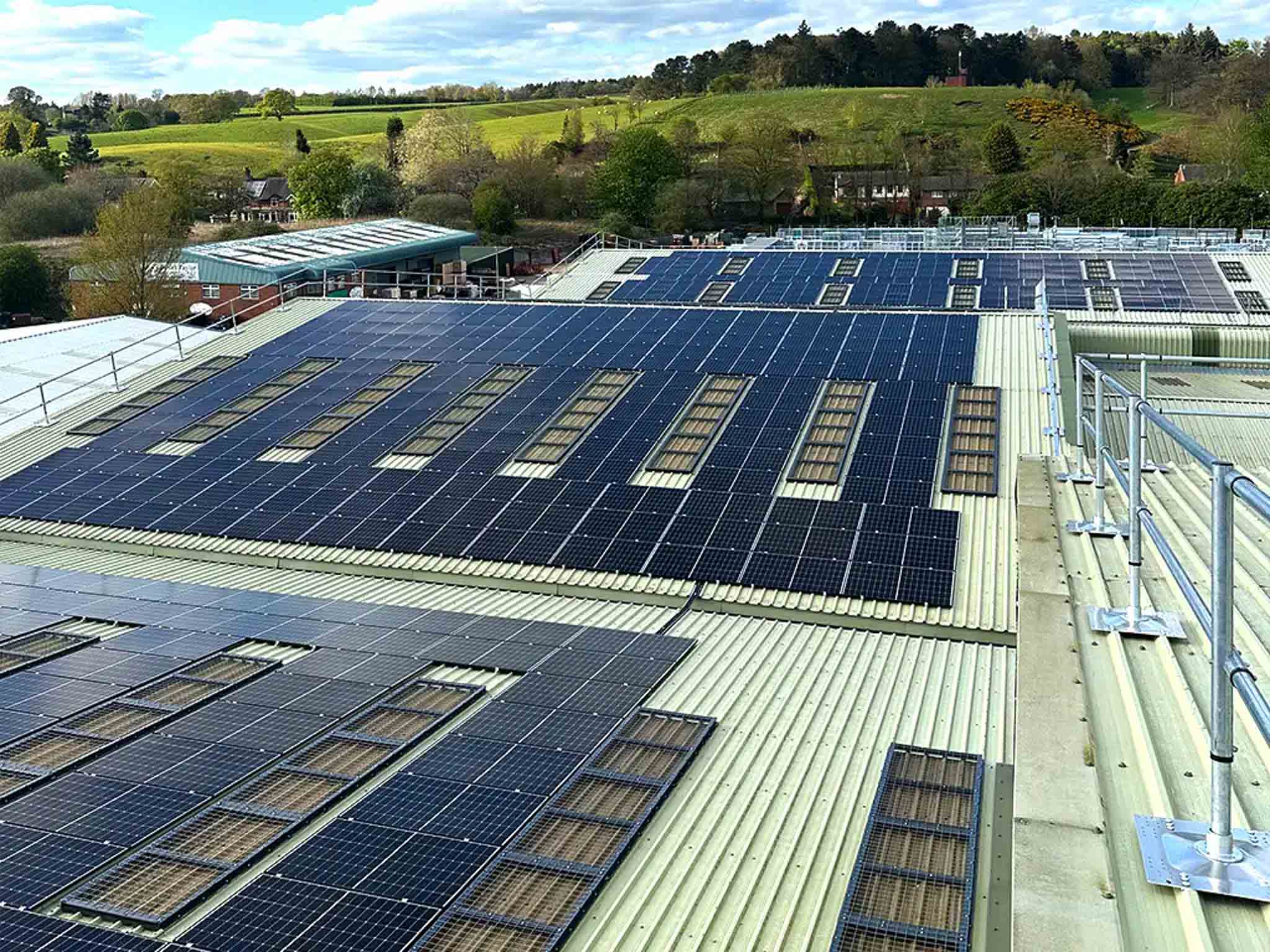 commercial solar installation in staffordshire