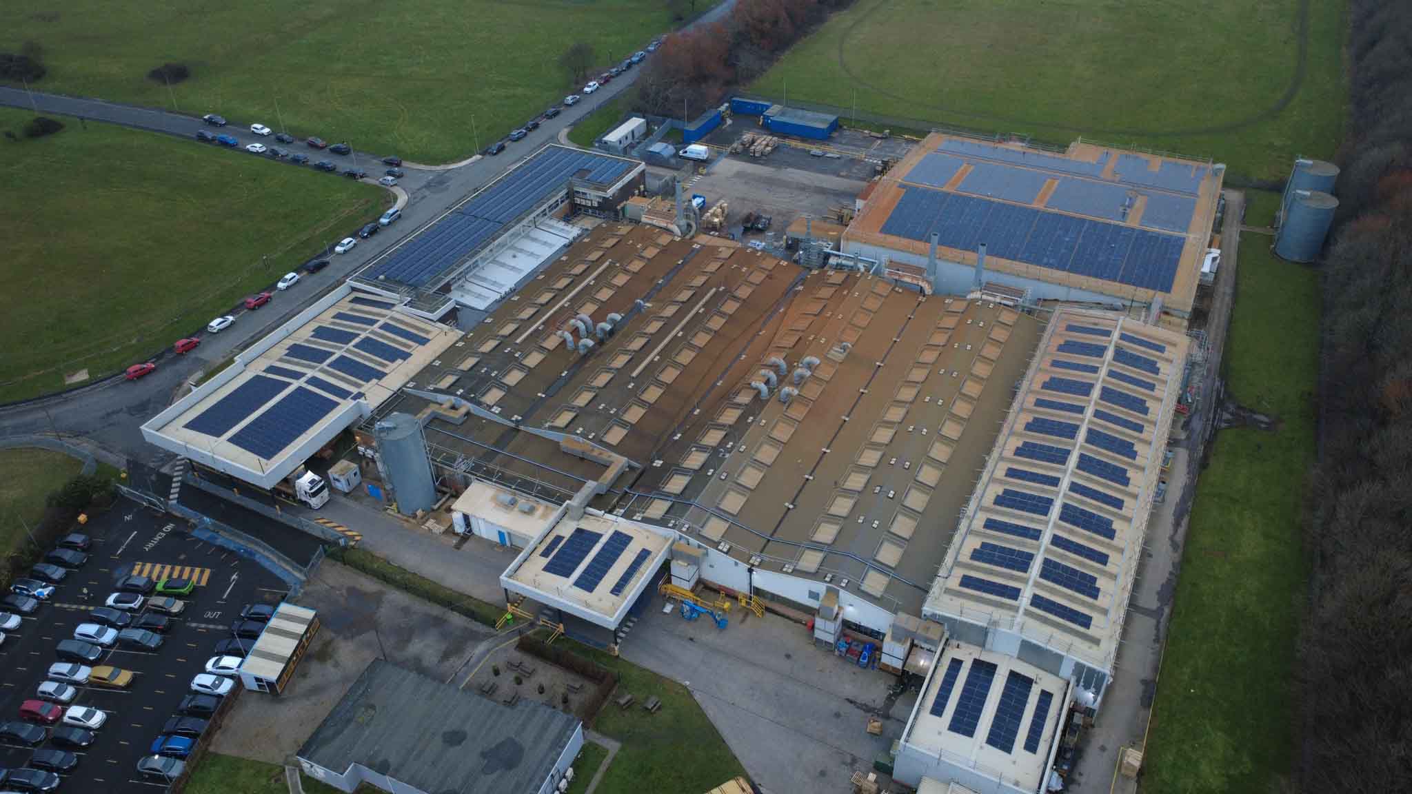 Commercial factory solar install