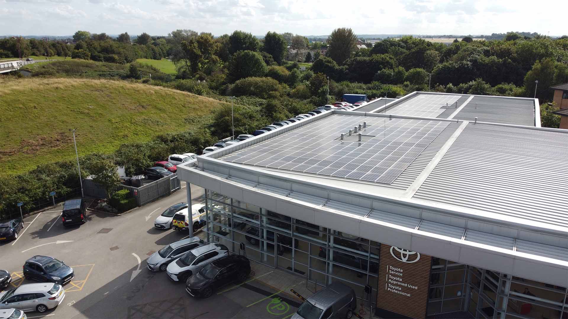 solar installation for toyota in pride park, derby