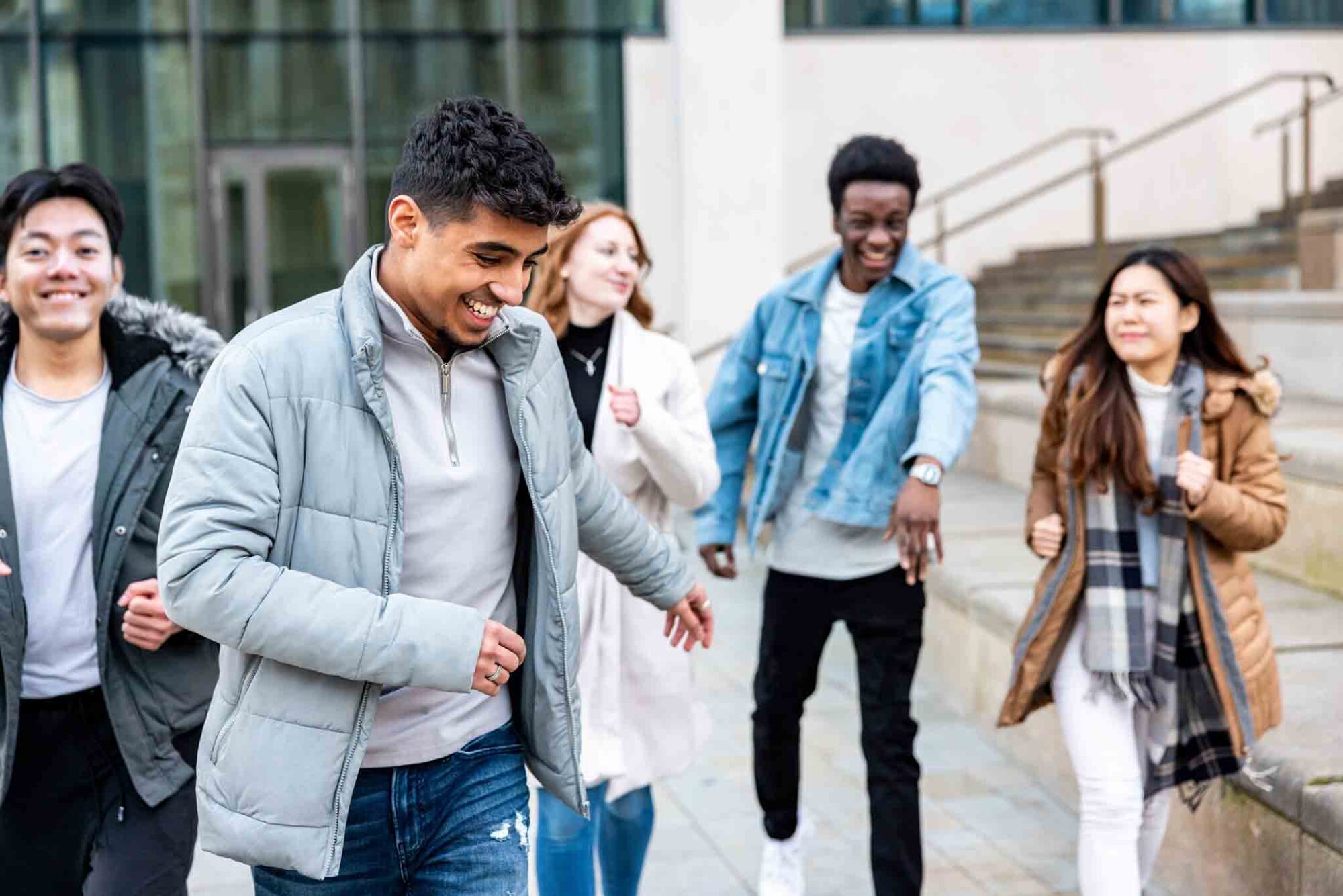 University students smiling