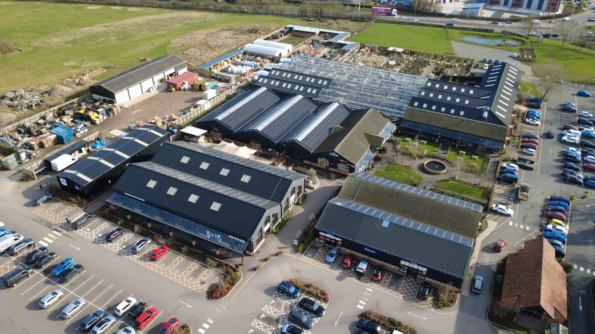 solar panels on garden centre