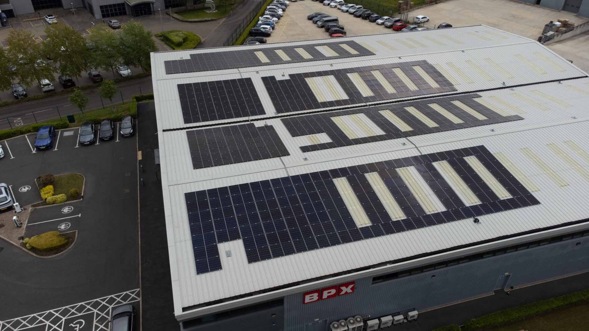 warehouse solar installation near leicester for bpx