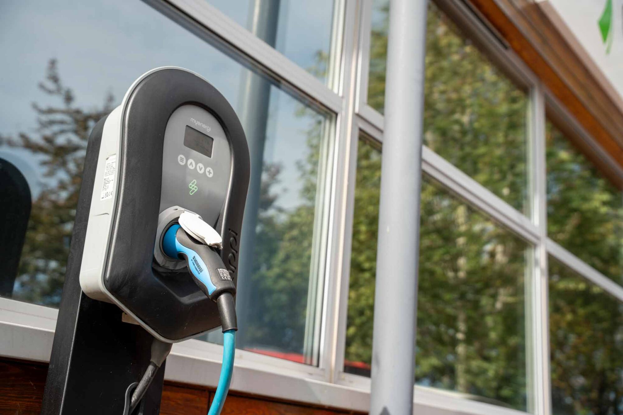 commercial ev charger installed at office